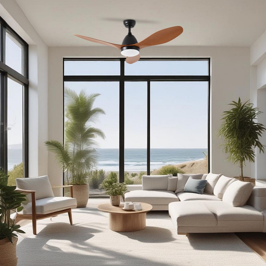 ZEVENTI - LED стельовий вентилятор MURO LED/18W/230V 3000/4000/6000K Wi-Fi Tuya чорний + дистанційне керування