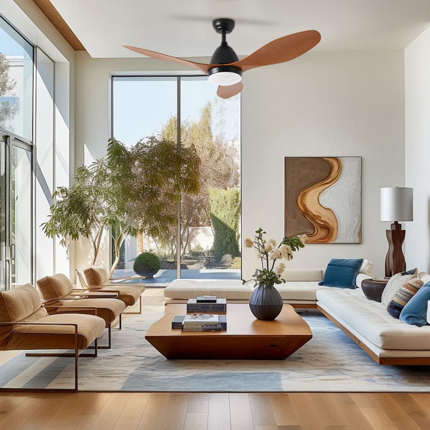 ZEVENTI - LED стельовий вентилятор MURO LED/18W/230V 3000/4000/6000K Wi-Fi Tuya чорний + дистанційне керування