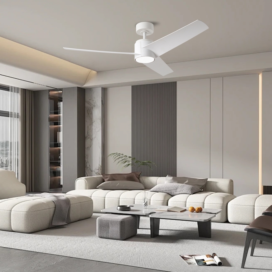 ZEVENTI - Світлодіодний стельовий вентилятор ORVIETO LED/18W/230V 3000-6000K Wi-Fi Tuya білий + дистанційне керування