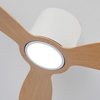 ZEVENTI - LED затемнюваний стельовий вентилятор VENTORA LED/24W/230V 3000/4000/6000K Wi-Fi Tuya білий/дуб + пульт дистанційного керування