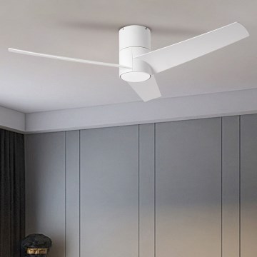 ZEVENTI - Світлодіодний стельовий вентилятор з регулюванням яскравості BARROSA LED/18W/230V 3000-6000K Wi-Fi Tuya білий + пульт дистанційного керування