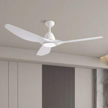ZEVENTI - Світлодіодний стельовий вентилятор з регулюванням яскравості URBINO LED/20W/230V 3000-6000K Wi-Fi Tuya білий + пульт дистанційного керування
