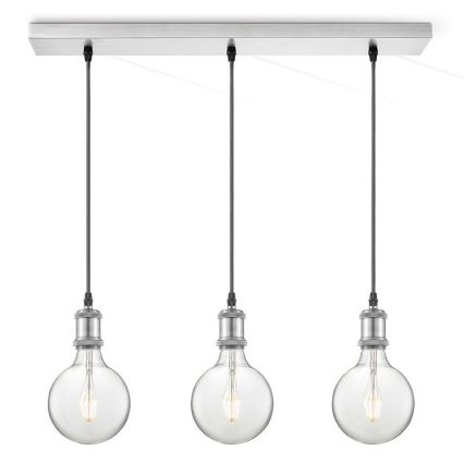 Кабель живлення VINTAGE 3xE27/40W/230V матовий хром