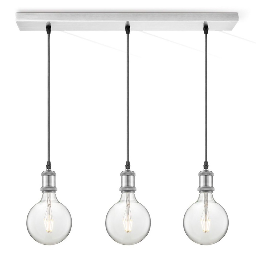 Кабель живлення VINTAGE 3xE27/40W/230V матовий хром