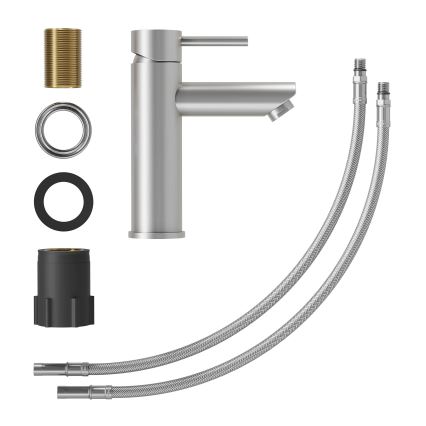 Змішувач для умивальника RINGSTED 17,8 см, шліфована нержавіюча сталь