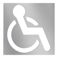 Знак для инвалидов 12x12 см нержавеющая сталь/серебристая