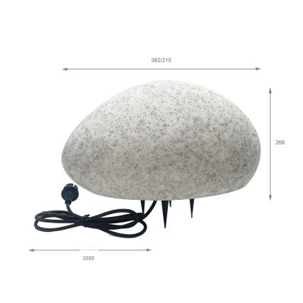 Зовнішній декоративний світильник LUMISTONE 1xE27/15W/230V IP65 діаметр 38 см