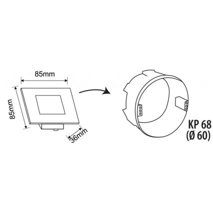 Зовнішній LED-світильник для сходів LED/1,7W/230V 3000/4000/6000K IP54 білий