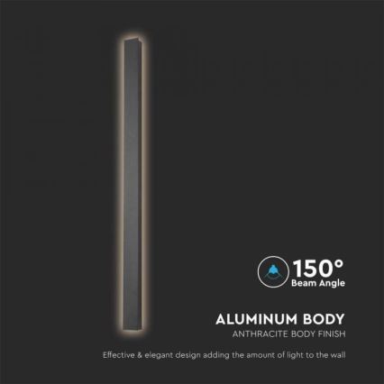 Зовнішній настінний LED світильник 10W/230V 3000K IP65 51 см антрацит