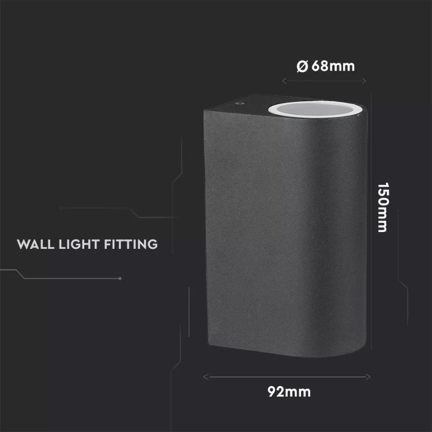 Зовнішній настінний світильник 2xGU10/20W/230V IP44