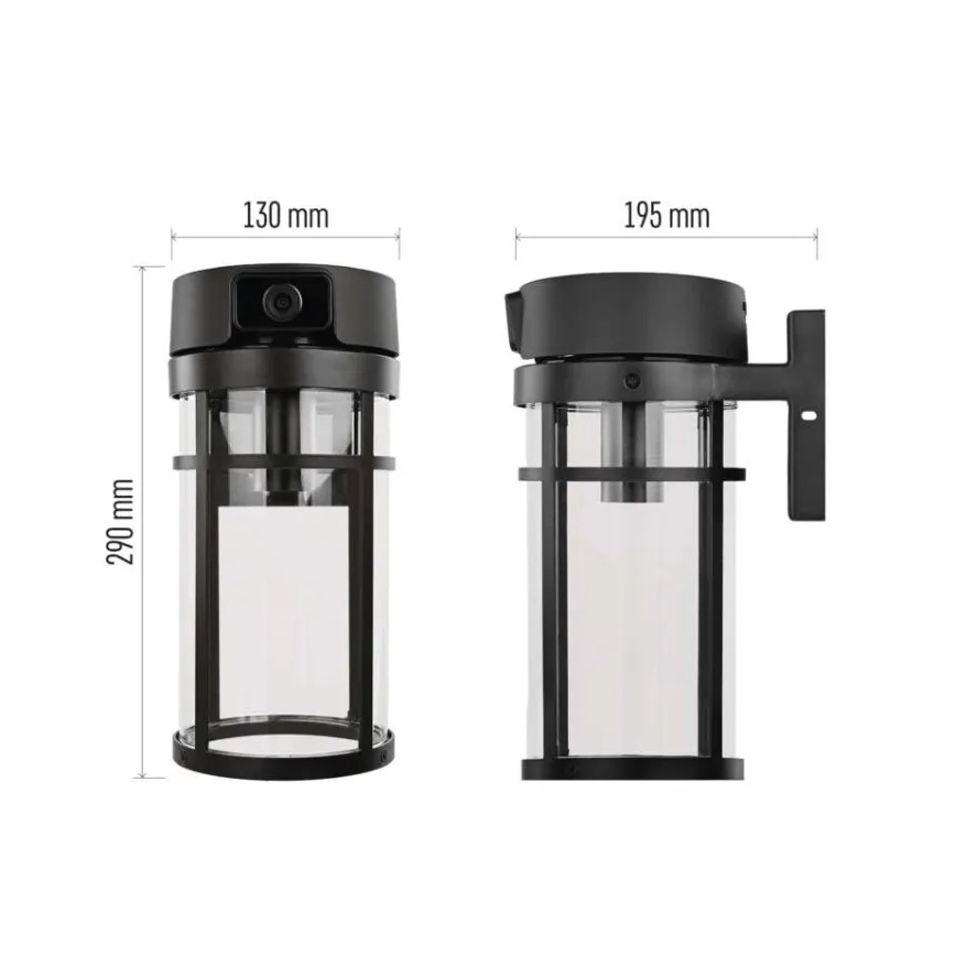 Зовнішній настінний світильник з камерою GOSMART 1xE27/15W/230V Wi-Fi IP44