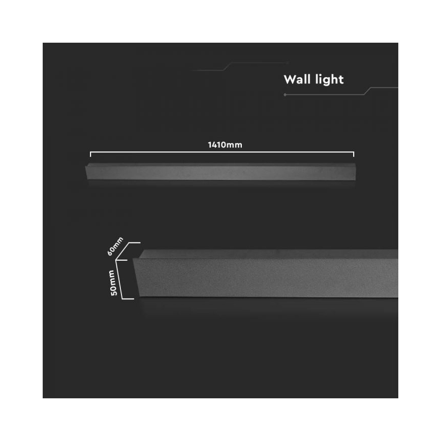 Зовнішній настінний світильник LED/23W/230V 3000K IP65 141 cm чорний