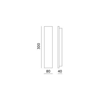 Зовнішній настінний світильник LED MIRANA S, 8 Вт, 230 В, 4000 К, IP44, 30 см, чорний