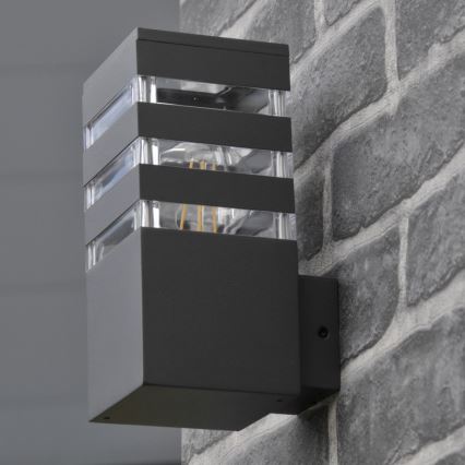 LED RGBW затемнюваний зовнішній настінний світильник TEKSAS 1xE27/12W/230V 2700-6500K Wi-Fi IP44 антрацит