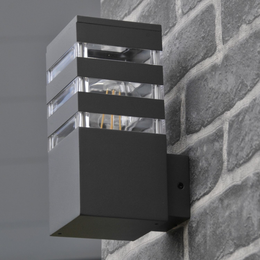LED RGBW затемнюваний зовнішній настінний світильник TEKSAS 1xE27/12W/230V 2700-6500K Wi-Fi IP44 антрацит
