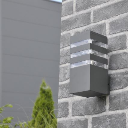 LED RGBW затемнюваний зовнішній настінний світильник TEKSAS 1xE27/12W/230V 2700-6500K Wi-Fi IP44 антрацит