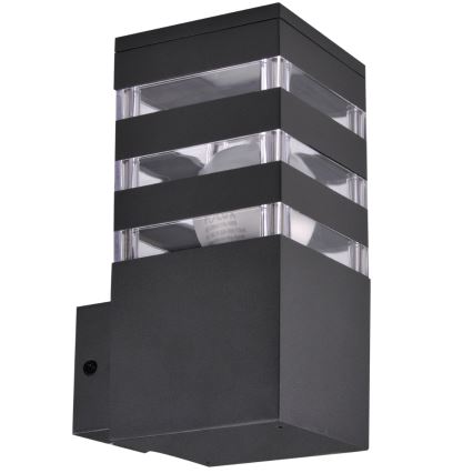 LED RGBW затемнюваний зовнішній настінний світильник TEKSAS 1xE27/12W/230V 2700-6500K Wi-Fi IP44 антрацит
