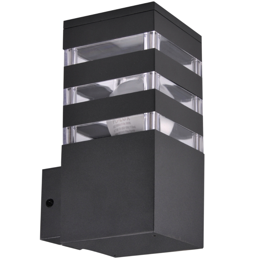 LED RGBW затемнюваний зовнішній настінний світильник TEKSAS 1xE27/12W/230V 2700-6500K Wi-Fi IP44 антрацит