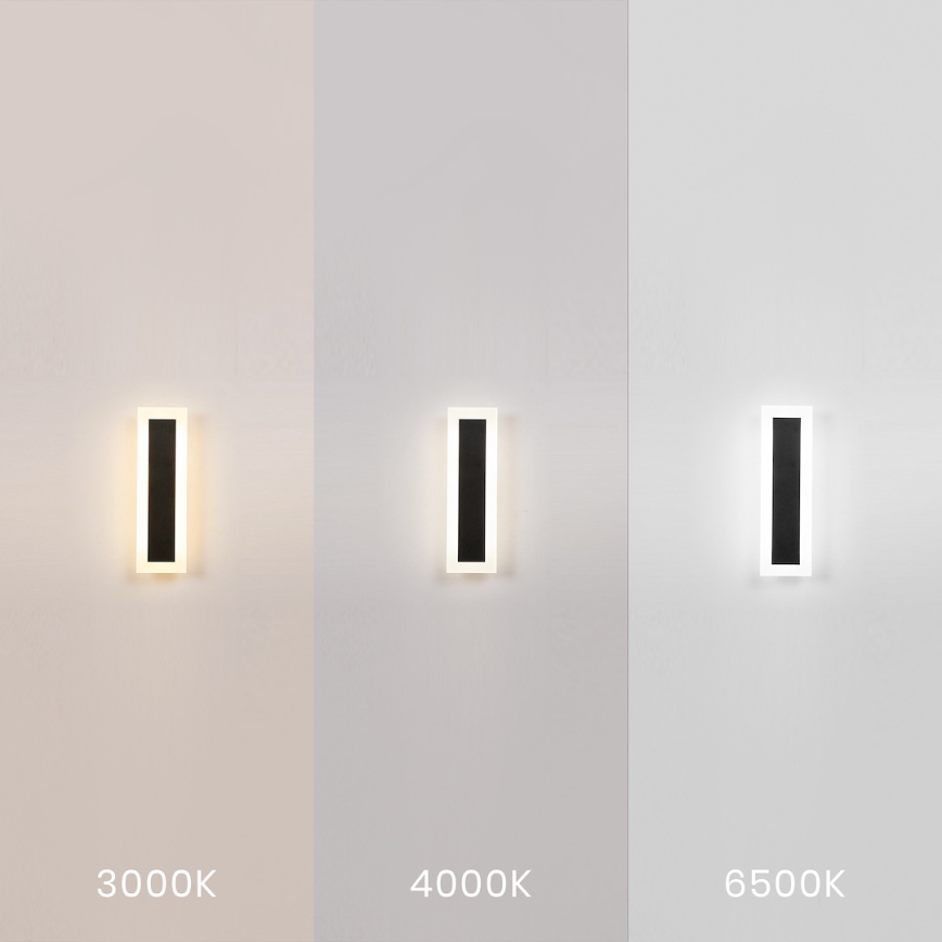 Зовнішній настінний світильник LED WOW LED/10W/230V 3000/4000/6500K 30 cm IP54 чорний