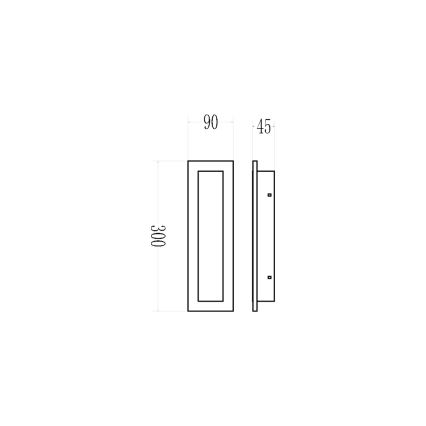 Зовнішній настінний світильник LED WOW LED/10W/230V 3000/4000/6500K 30 cm IP54 чорний