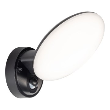 Зовнішній настінний світильник LED з датчиком руху та сутінків OLAF LED/10W/230V IP44 чорний