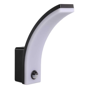 Зовнішній настінний світильник LED з регульованою яскравістю, датчиком руху та сутінків LED/12/15/20 Вт/230 В IP65 чорний