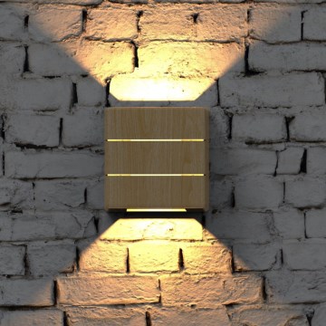 Зовнішній настінний світильник LUXLINE LED/6W/230V 3000K IP54 дуб