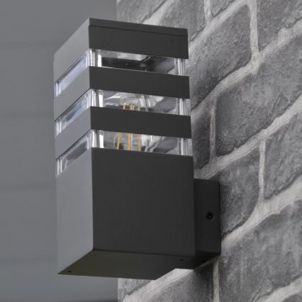 Зовнішній настінний світильник TEKSAS 1xE27/12W/230V IP44 антрацит