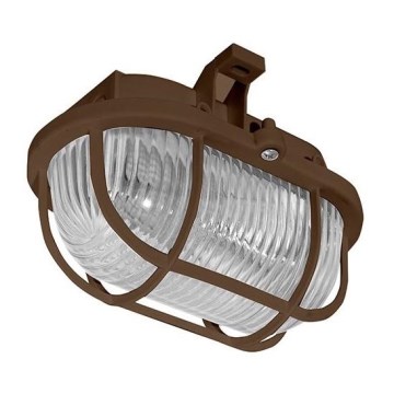 Зовнішній стельовий світильник OVAL 1xE27/60W/230V IP44 коричневий