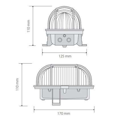 Зовнішній стельовий світильник OVAL 1xE27/60W/230V IP44 коричневий