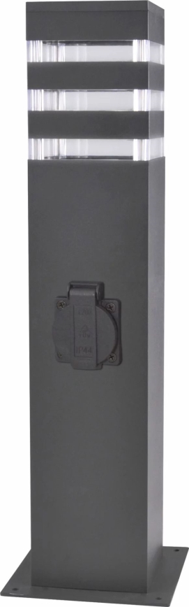 Зовнішній світильник зі розеткою TEKSAS 1xE27/20W/230V 44 cm IP44 антрацит