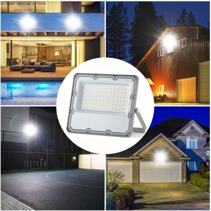 Зовнішній світлодіодний прожектор LED/100W/230V 4500K IP65 сірий