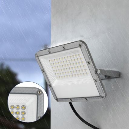 Зовнішній світлодіодний прожектор LED/100W/230V 4500K IP65 сірий