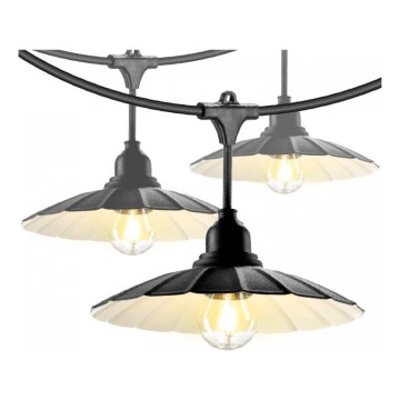 Зовнішня декоративна гірлянда CRETE 10xE27/230V 15m IP44