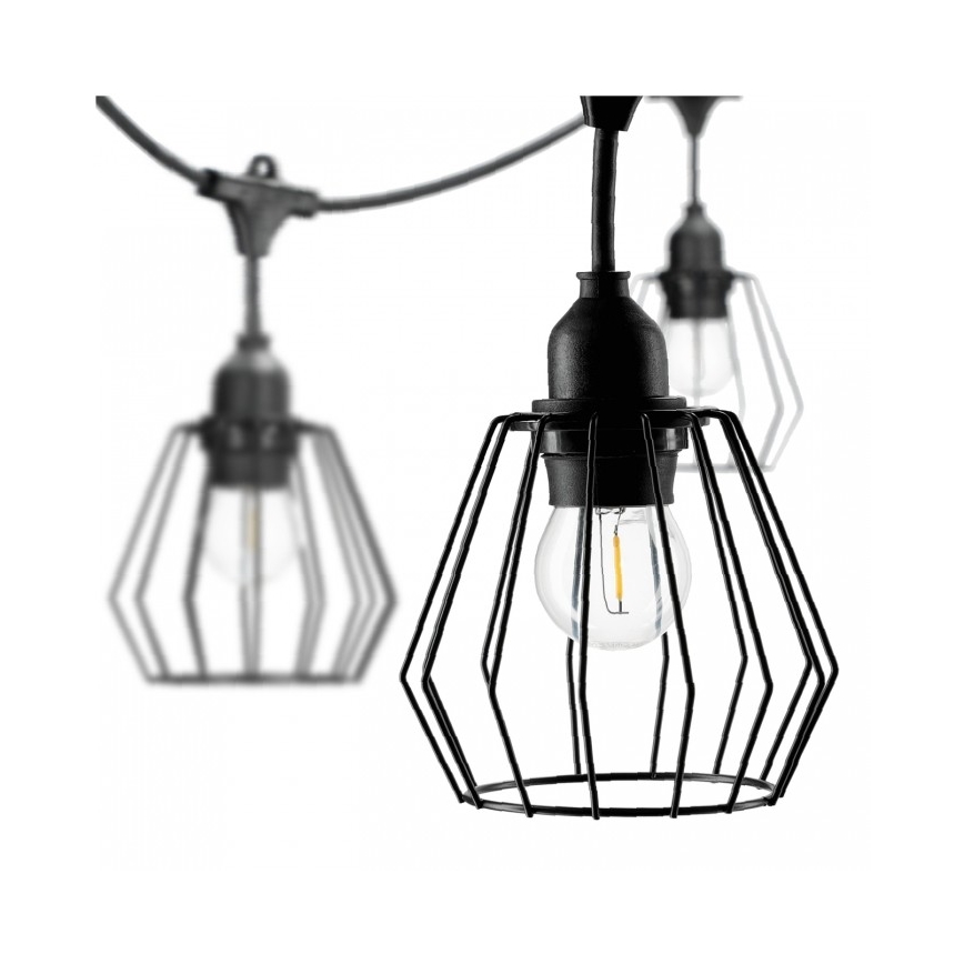 Зовнішня декоративна гірлянда CRETE 10xE27/230V 15m IP44