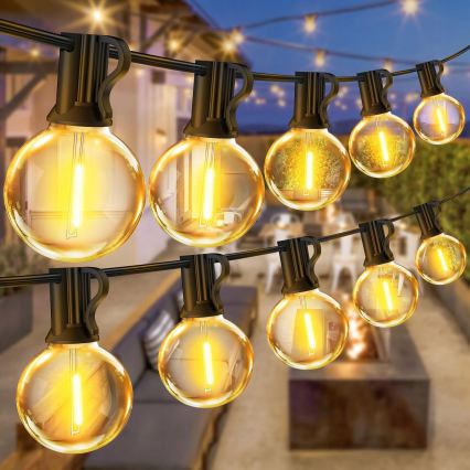 Зовнішня декоративна LED гірлянда 25xE12/1W/230V 17,5 m IP65 чорна