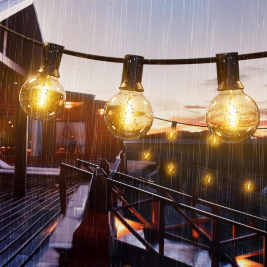 Зовнішня декоративна LED гірлянда 25xE12/1W/230V 17,5 m IP65 чорна