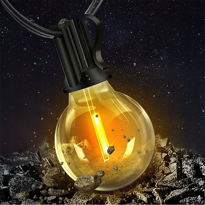 Зовнішня декоративна LED гірлянда 25xE12/1W/230V 17,5 m IP65 чорна