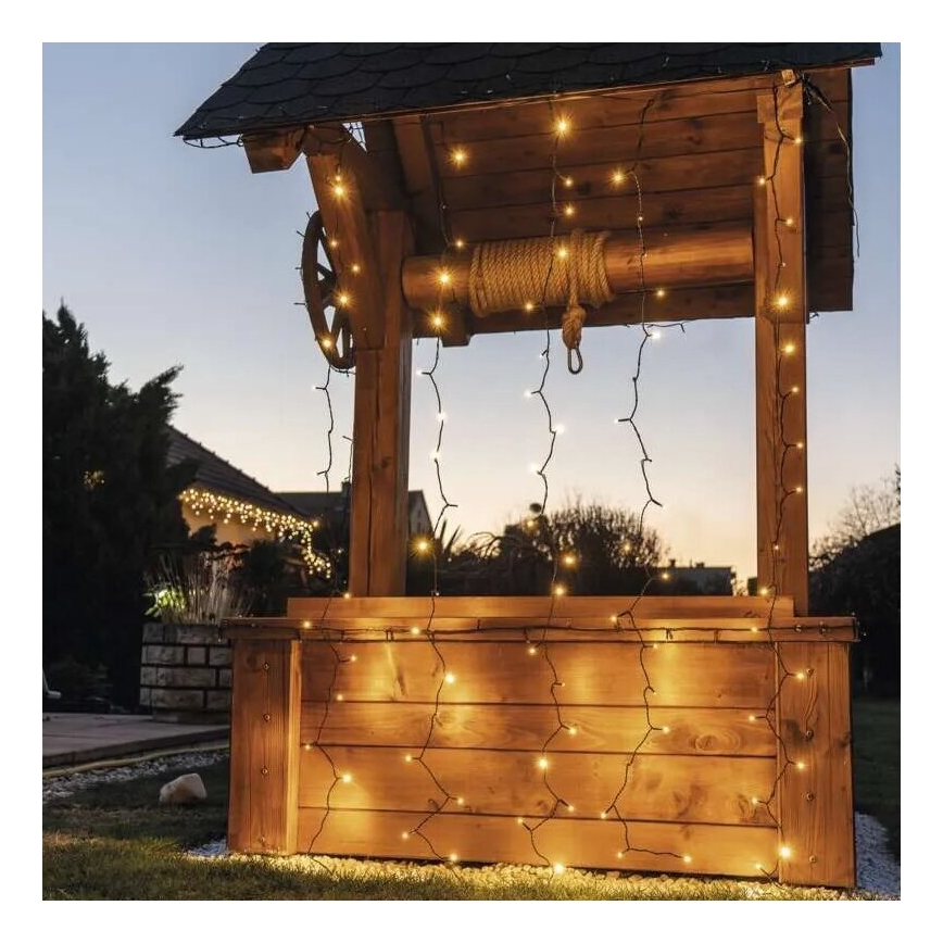 Зовнішня LED-гірлянда 100xLED/1x2m IP44, тепле біле світло