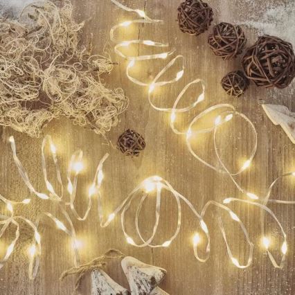 Зовнішня LED-гірлянда, 120 LED / 17 м, IP44, теплий білий