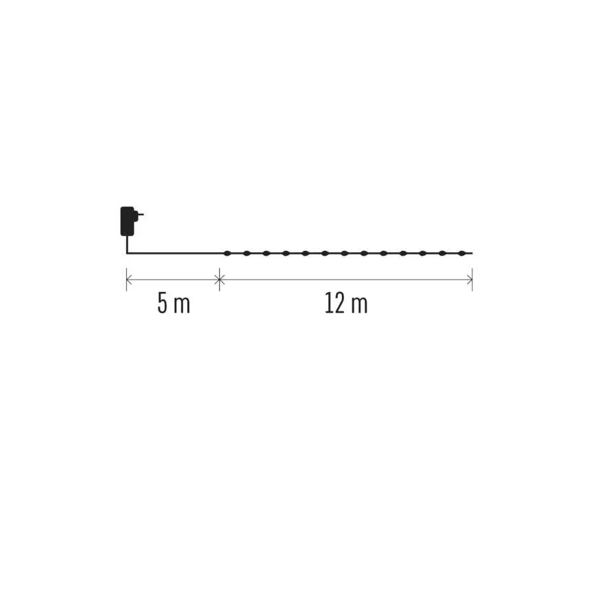 Зовнішня LED-гірлянда, 120 LED / 17 м, IP44, теплий білий