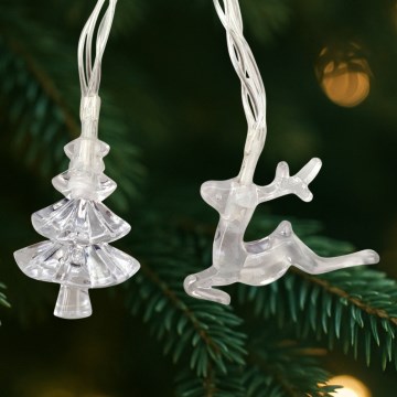 Зовнішня LED-гі́рлянда 20xLED/2xAA 2,2 м IP44 багатоколірна — ялинки та олені