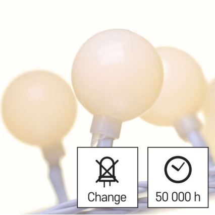 Зовнішня світлодіодна гірлянда 40xLED/9m IP44, тепле біле світло