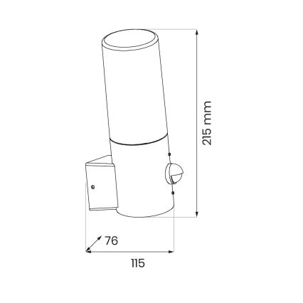 Зовнішній настінний світильник з датчиком руху HARLEM 1xE27/60W/230V IP44 чорний
