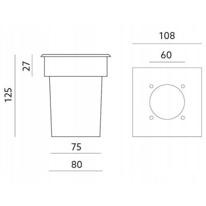 Зовнішній вбудований світильник ENTRADA1 1xGU10/50W/230V IP65