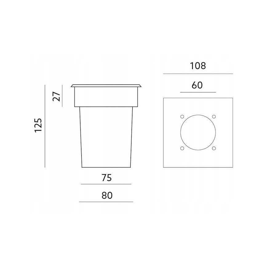 Зовнішній вбудований світильник ENTRADA1 1xGU10/50W/230V IP65