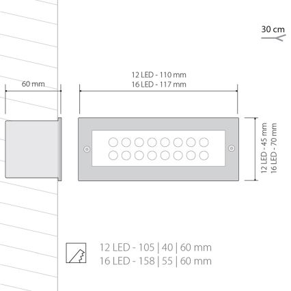 Зовнішнє світлодіодне освітлення 1x12LED/1W/230V IP54
