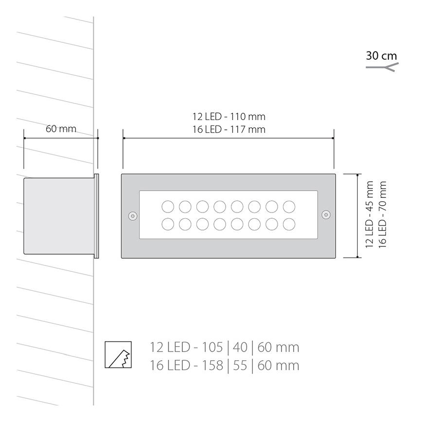Зовнішнє світлодіодне освітлення 1x12LED/1W/230V IP54