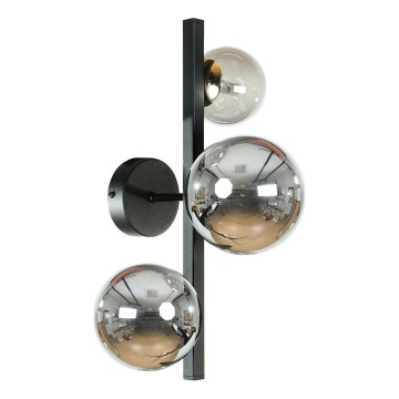 Зума Лайн - Настінний світильник 3xG9/8W/230V чорний/димчасто-чорний