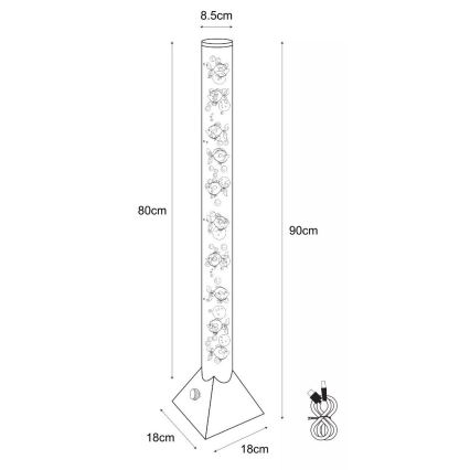 Zuma Line - Светодиодный RGB-торшер LED/3,6W/5V